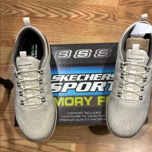 Skechers Men's Beige Memory Foam Sneakers